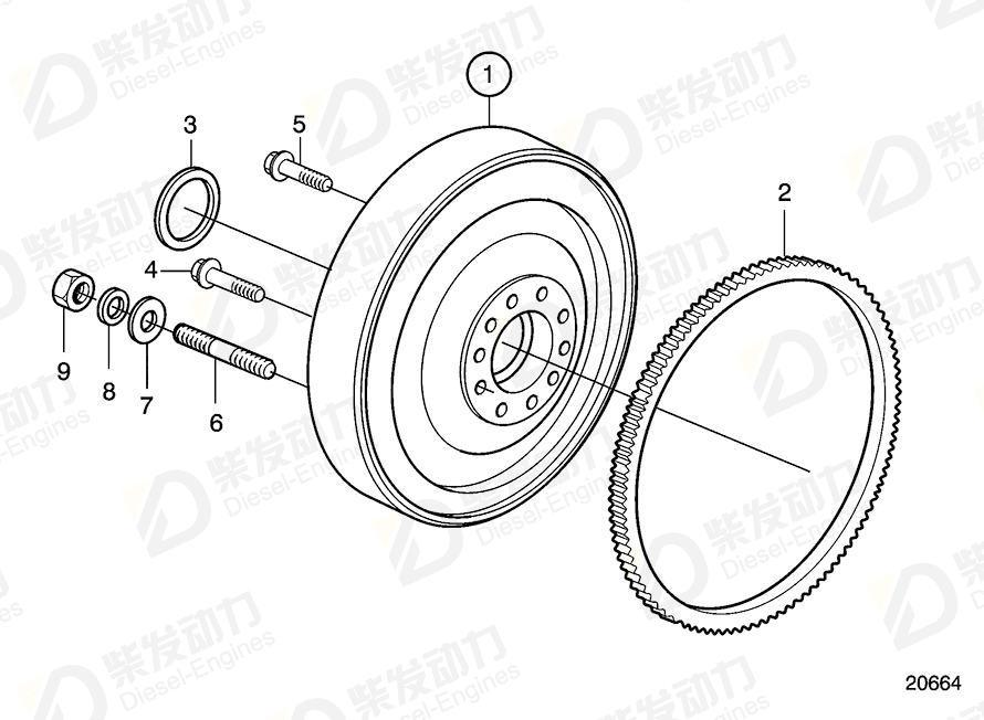 volvo penta Washer 20515857 Drawing volvo penta Washer 20515857 Drawing